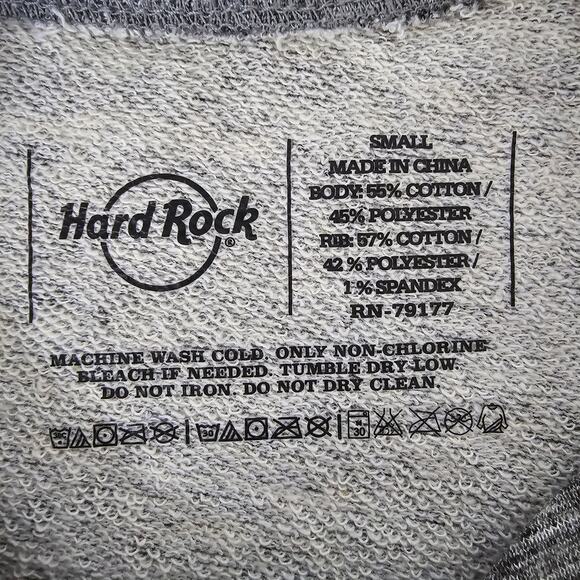 Hard Rock Cafe Orlando MCMLXXI Zipper Back Sweatshirt Sweater S Heather Gray - Picture 11 of 11
